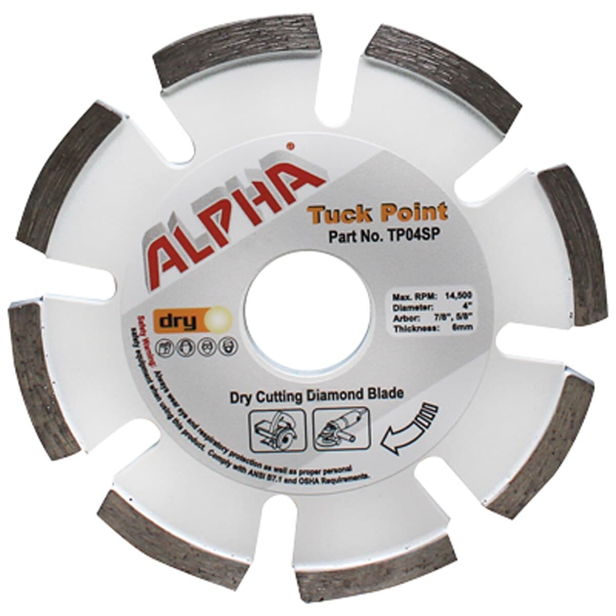 High - Performance Alpha Tuck Point Dry Cutting Blade for Brick Re - pointing