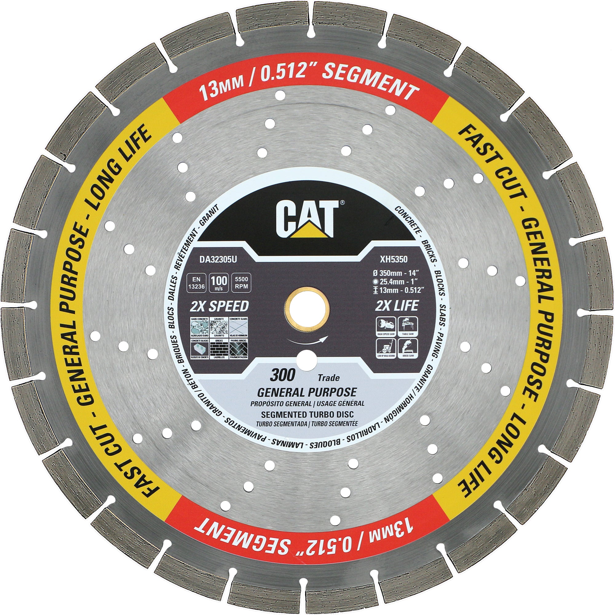CAT Brand 14-Inch General-Purpose Diamond Saw Blade with Free Shipping for Cutting Various Hard Materials