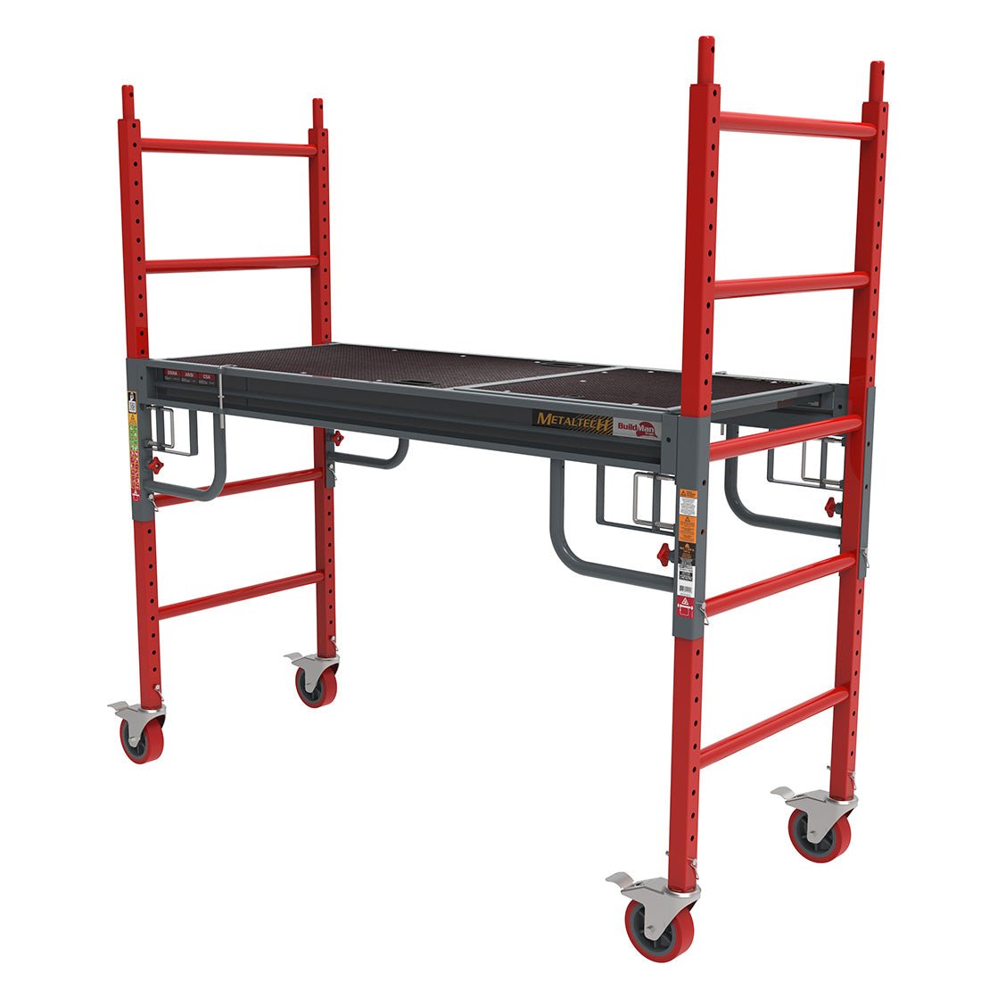 Buildman™ 6-Foot Drywall Baker Scaffold with High Load Capacity and Safety Features