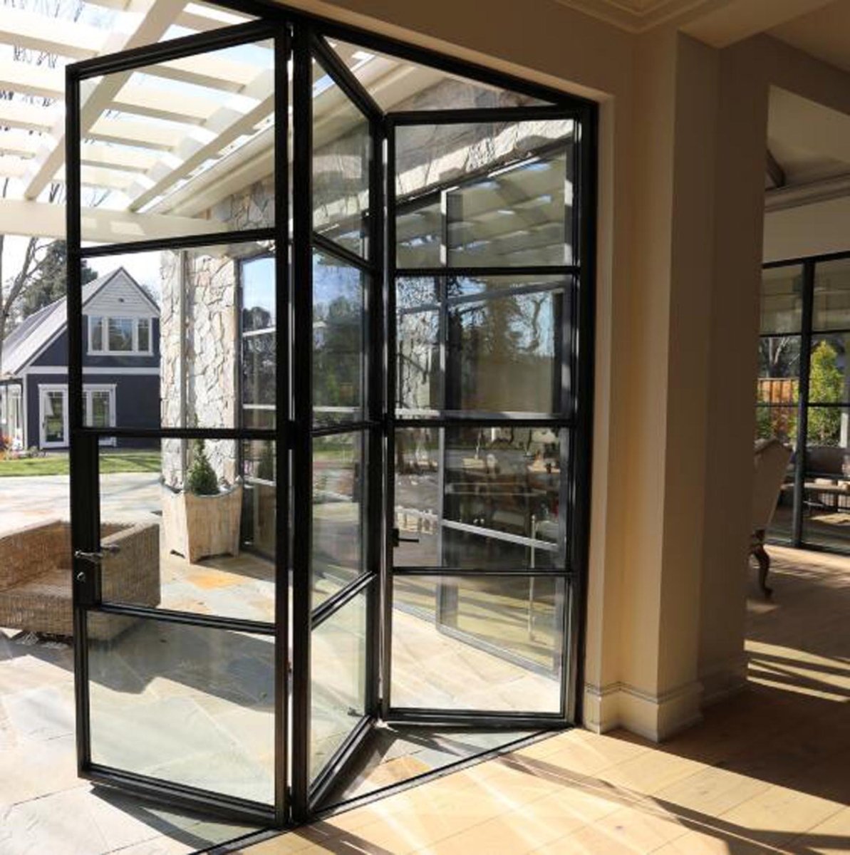 Stylish Black Aluminum Notus Bi - fold Doors for Modern Homes