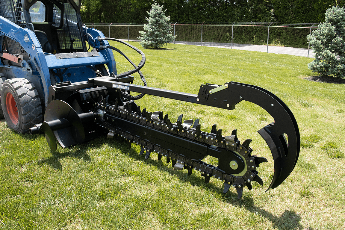 High-Flow Skid Steer Trencher for Efficient Trenching