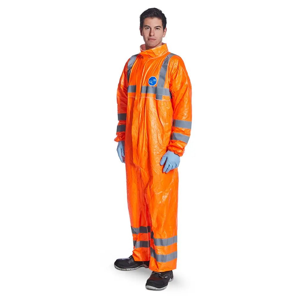 Orange DuPont™ Tyvek® 500 High Visibility Disposable Coveralls - 25 per Order