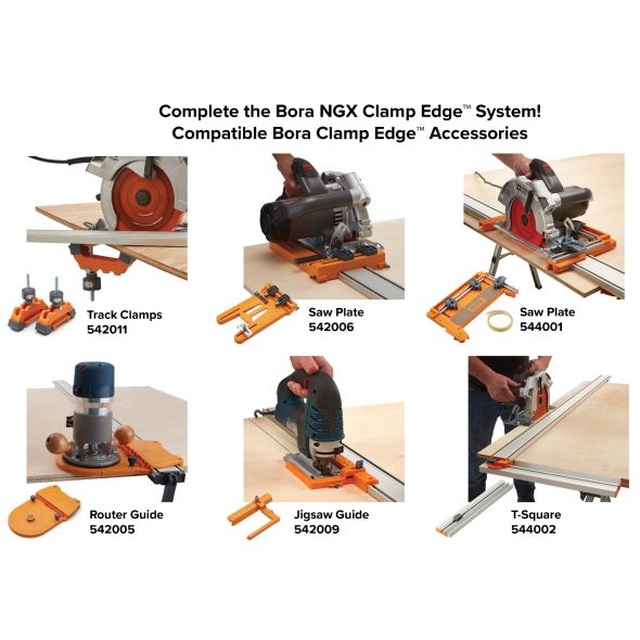 BORA 24-Inch NGX Clamping Edge System for Precise Sheet Material Cutting