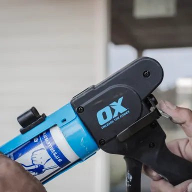 OX Pro Professional 10-Ounce Rodless Caulk Gun with a 7:1 Thrust Ratio for Efficient Sealing Applications