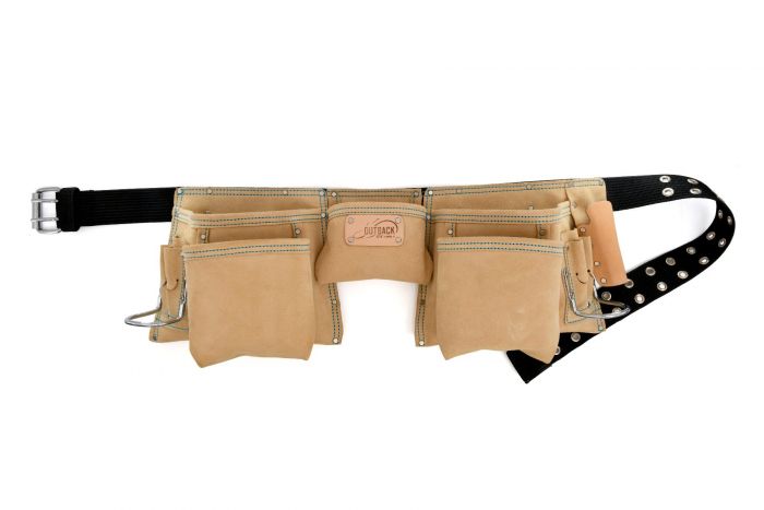 Heavy - duty 12 - Pocket Suede Leather Apron for OX Trade