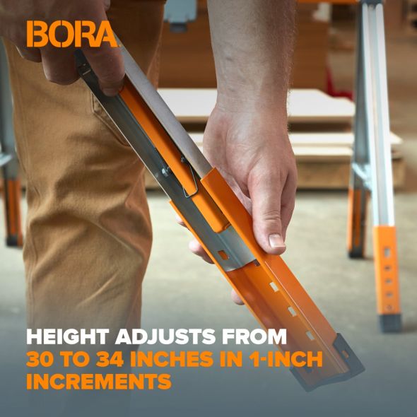 BORA Professional Heavy - Duty Workhorse XT Steel Sawhorse