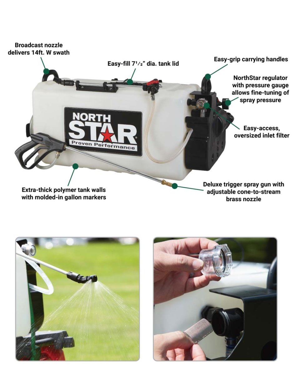 NorthStar 26-Gallon ATV Boomless Broadcast and Spot Sprayer with 2.2 GPM Pump