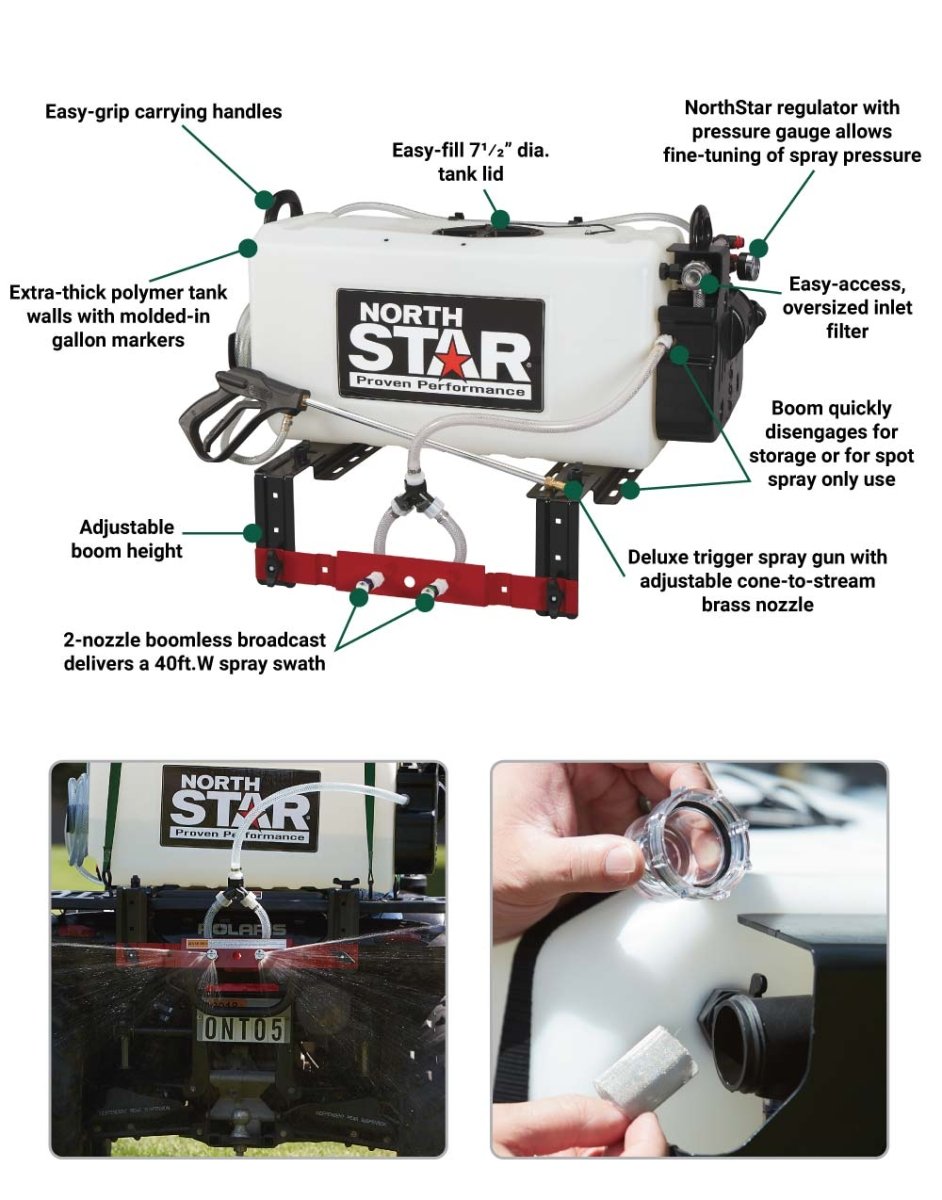 NorthStar 26-Gallon 5.5 GPM ATV Boomless Broadcast and Spot Sprayer