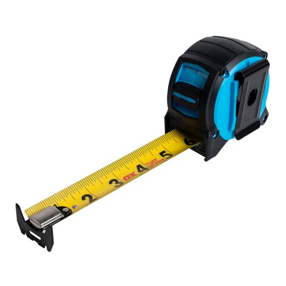 OX Pro 16-Foot Industrial-Grade Tuff Blade Measuring Tape with Magnetic Dual Hook and 1 1/4-Inch Wide Blade