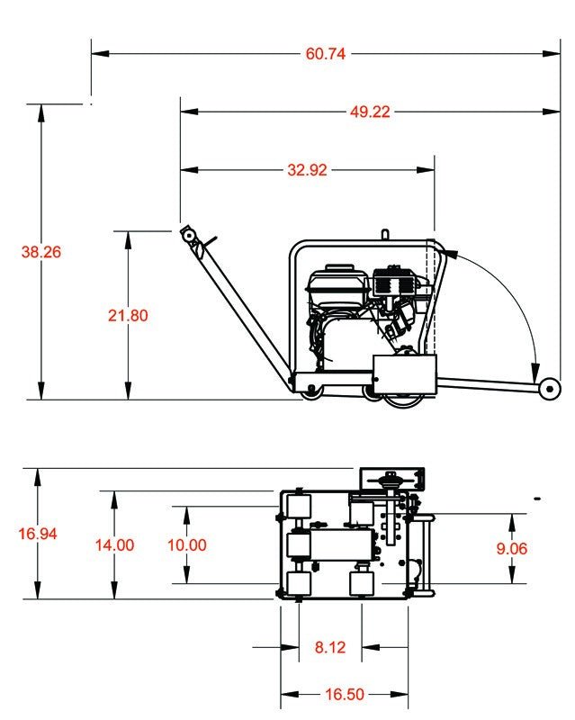 CC150XL-EE High-Performance First-Cut Gasoline Saw with 6' Blade Capacity