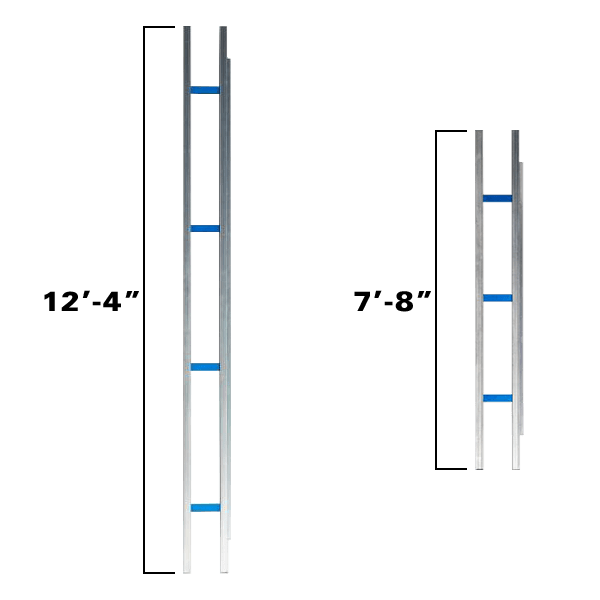 High - Quality Blue Ripper Rail Combo Pack with 92 - Foot (7 Feet 8 Inches) and 148 - Foot (12 Feet 4 Inches) Rails