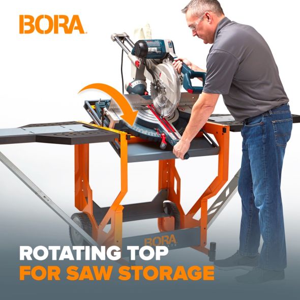 BORA Portable Portacube STR Miter Saw Workstation for Enhanced Workshop Efficiency