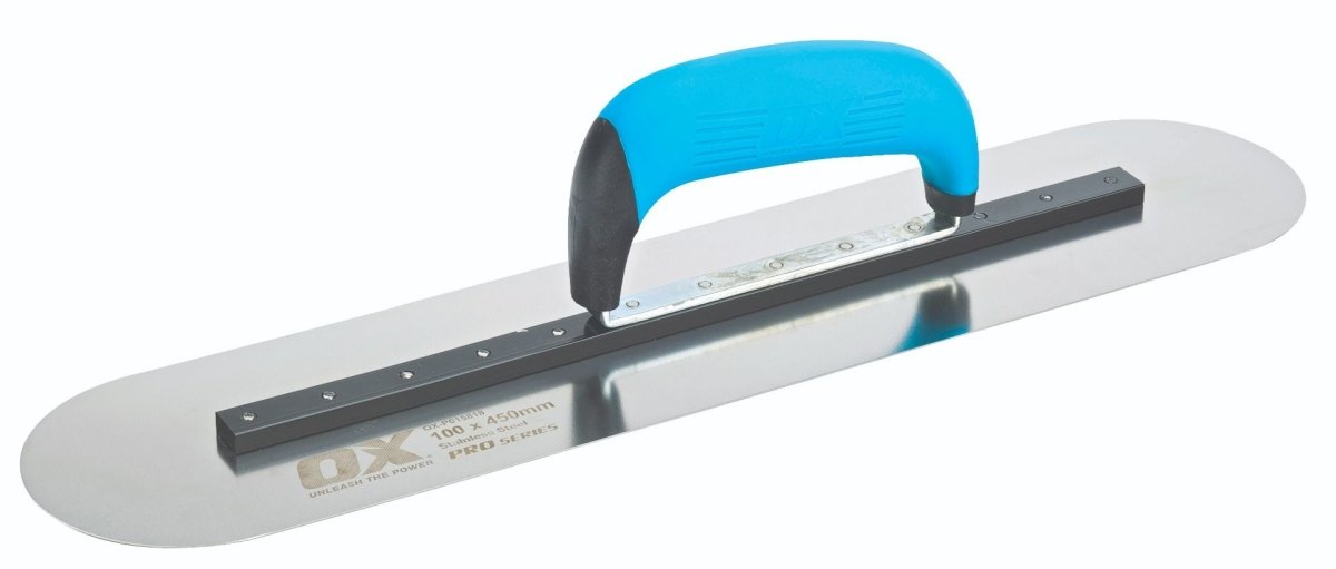 Ox Pro Heavy - Duty Rigid Stainless Steel Pool Trowel with Ox Grip Handle