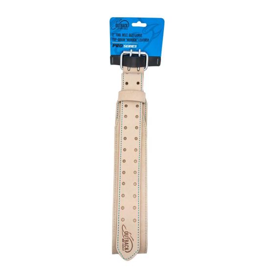 Large-Sized 35 to 46 OX Professional 3-Inch White Leather Work Tool Belt