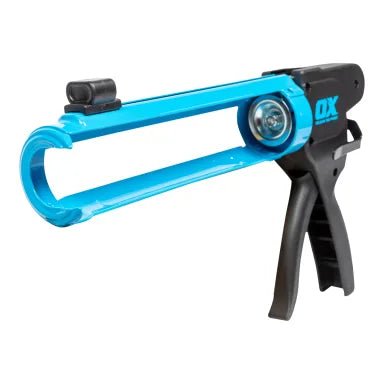 OX Pro Professional 10-Ounce Rodless Caulk Gun with a 7:1 Thrust Ratio for Efficient Sealing Applications