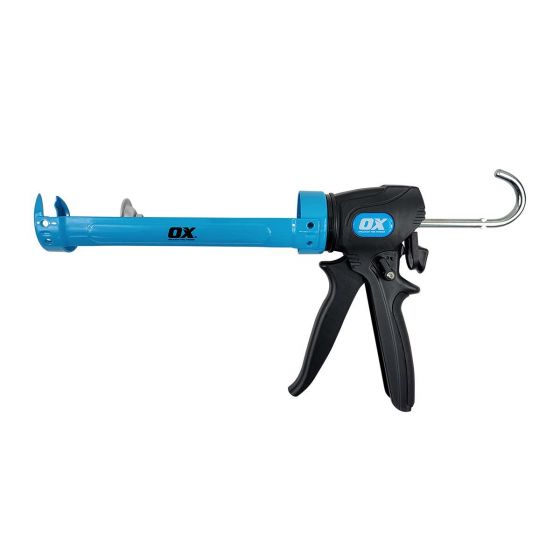 OX Pro 29-Ounce Professional Dual Thrust Caulking Gun with 12:1 and 24:1 Thrust Ratios