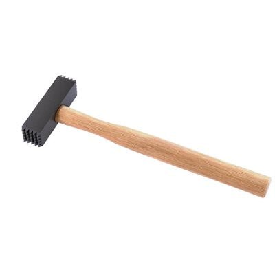 1 1/4' Face Toothed Bush Hammer with Sturdy Wood Handle