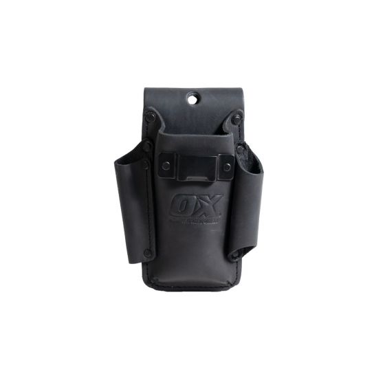 OX Heavy - Duty Leather & Nylon Tool Holder with Kevlar Reinforcement for Tape Measure, Knife, and Pencil
