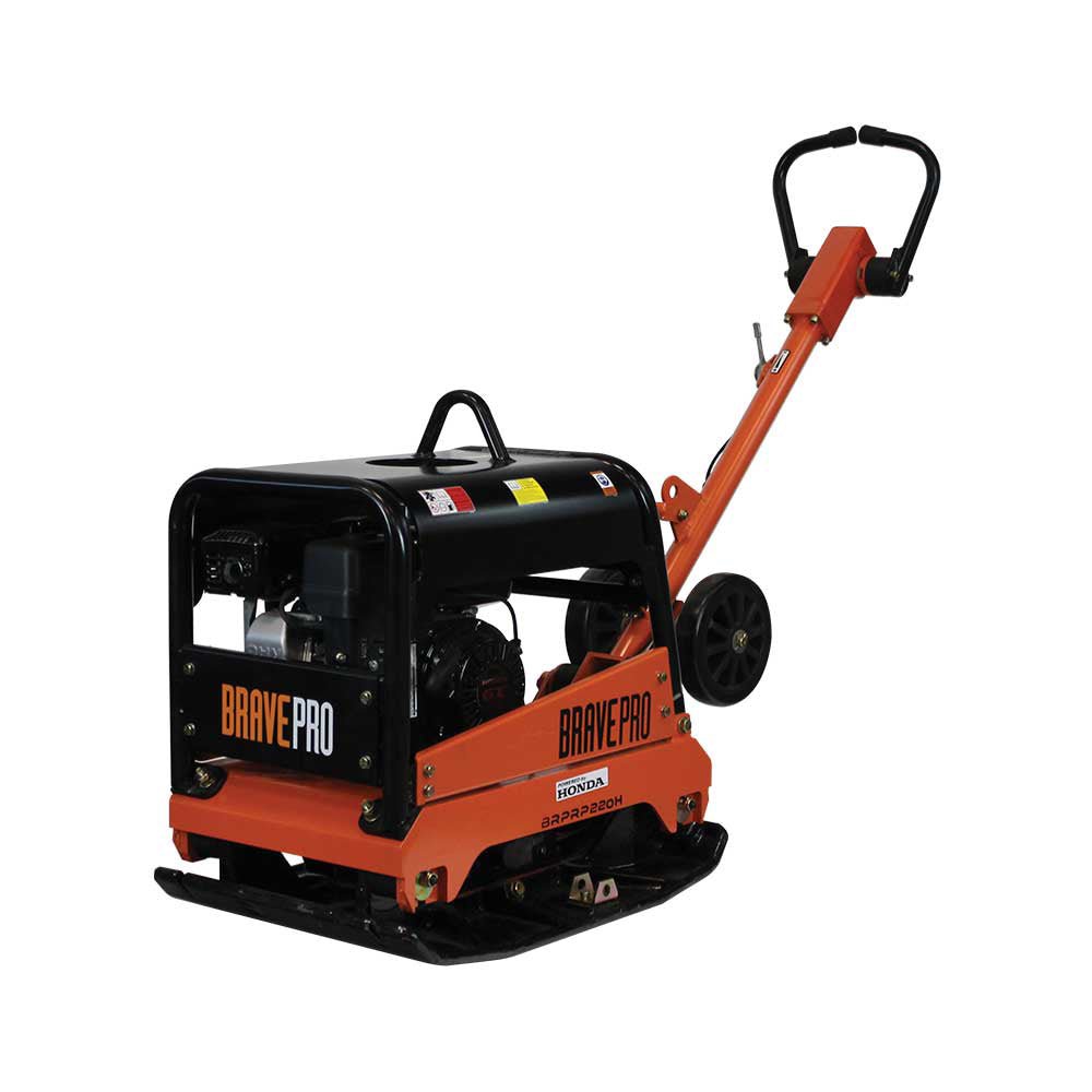 Brave 20 - Inch Reversible Plate Compactor with Wheel Kit and Powerful Honda GX200 Engine for Construction Projects