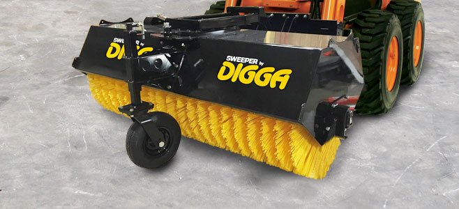Industrial Angle Broom Sweeper for Skid - Steer Loaders, Tractors, Telehandlers and Backhoes