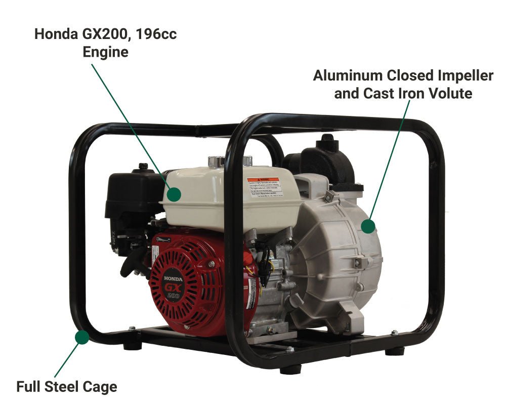 Powerful 2-Inch Brave Trash Pump with Honda GX200 Engine