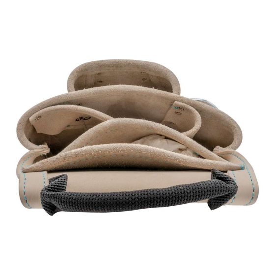 OX Pro White Leather Tool Pouch with 11 Pockets, Hammer Holder and Speed Square Pocket