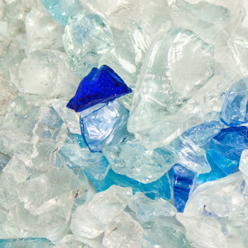 Brilliant Caribbean Mix Tempered Fire Glass for Fireplaces