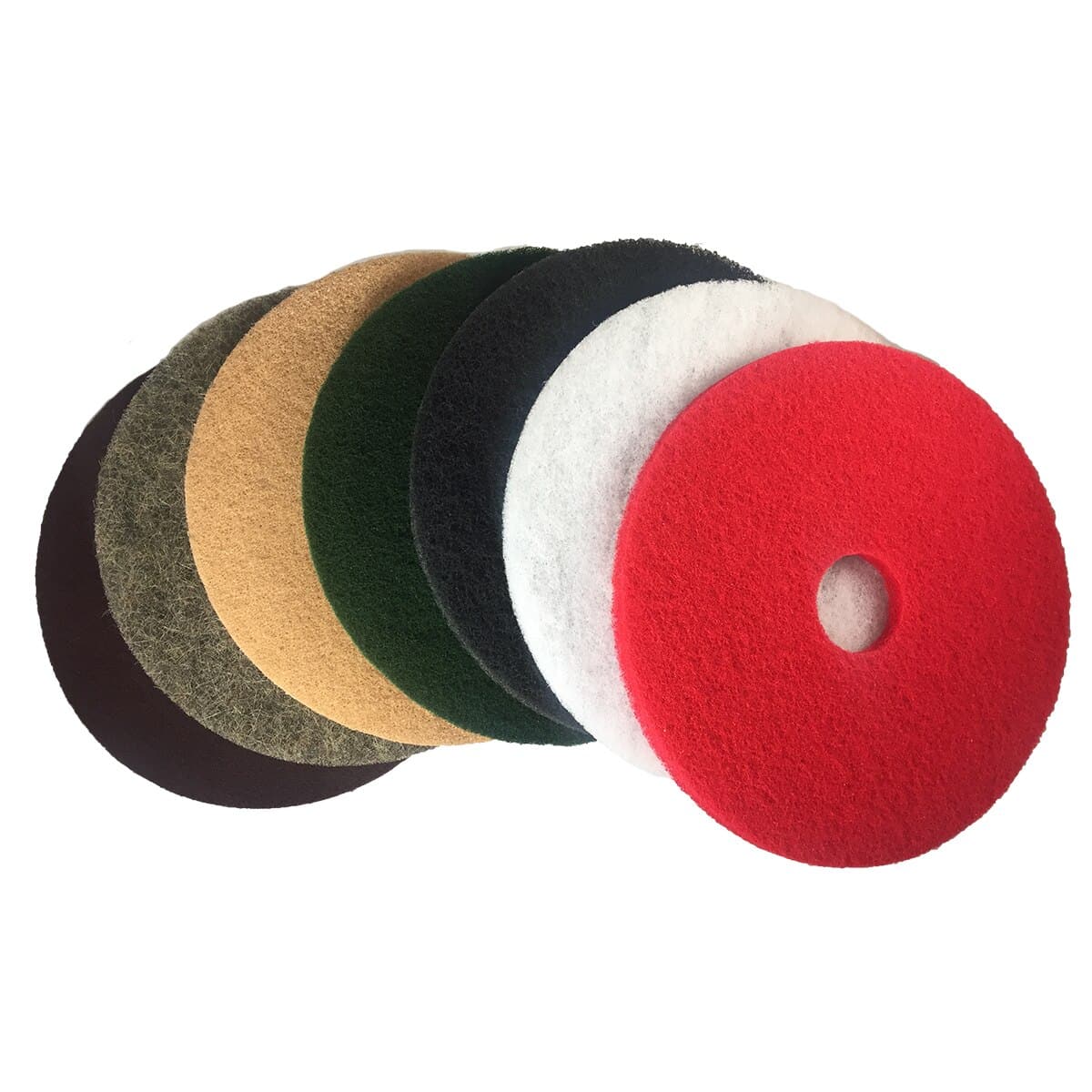 17-Inch Tan Nylon Floor Buffer Pads for Light Cleaning and Dry Buffing