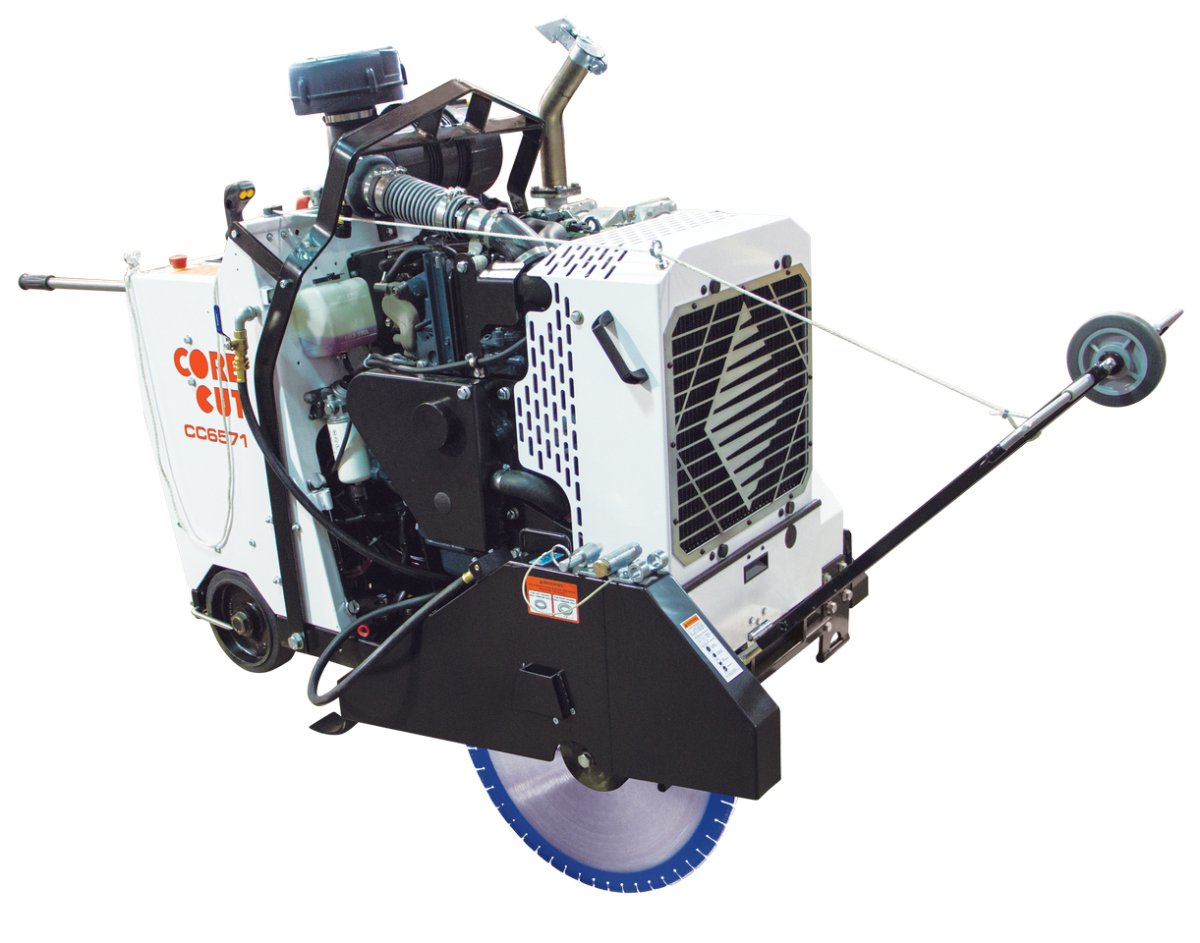 CC6571D Diesel-Powered Liquid Cooled Walk-Behind Concrete Saw with 71 HP Kubota® Diesel Engine