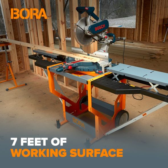 BORA Portable Portacube STR Miter Saw Workstation for Enhanced Workshop Efficiency