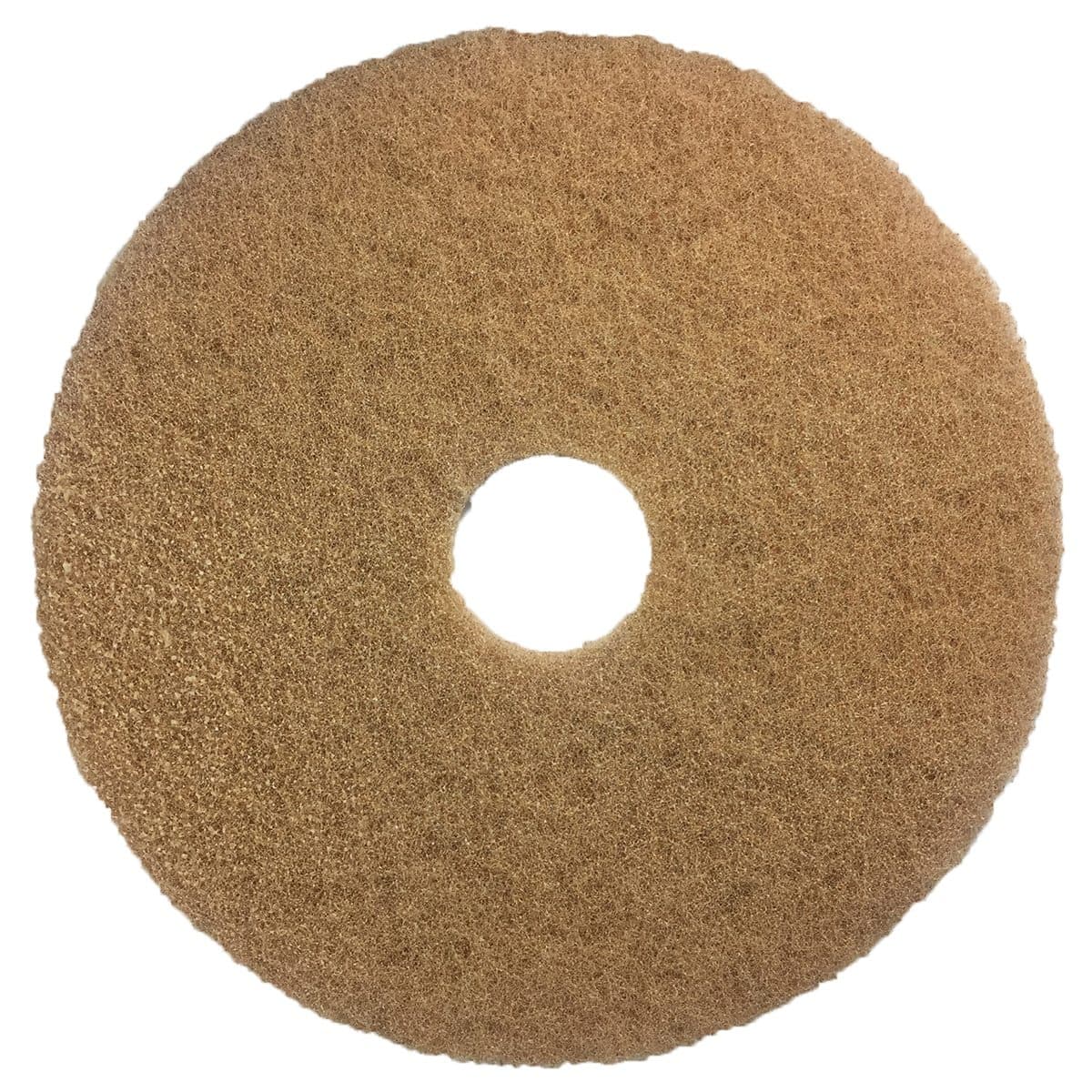 17-Inch Tan Nylon Floor Buffer Pads for Light Cleaning and Dry Buffing