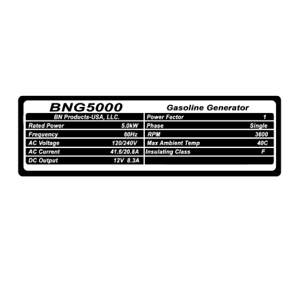 BNG5000 High - Performance 5500W Max Gas Generator with Mobility Features