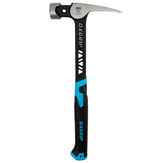 Professional OX Pro Ultrastrike Milled Face Framing Hammer with a 30 - Ounce (850 - Grams) Head