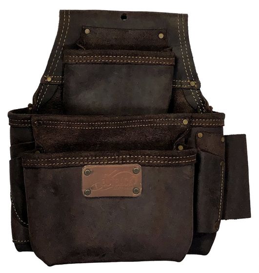 High - Quality OX Pro Fastener Bag Crafted from Oil - Tanned Leather with 3 Convenient Pouches
