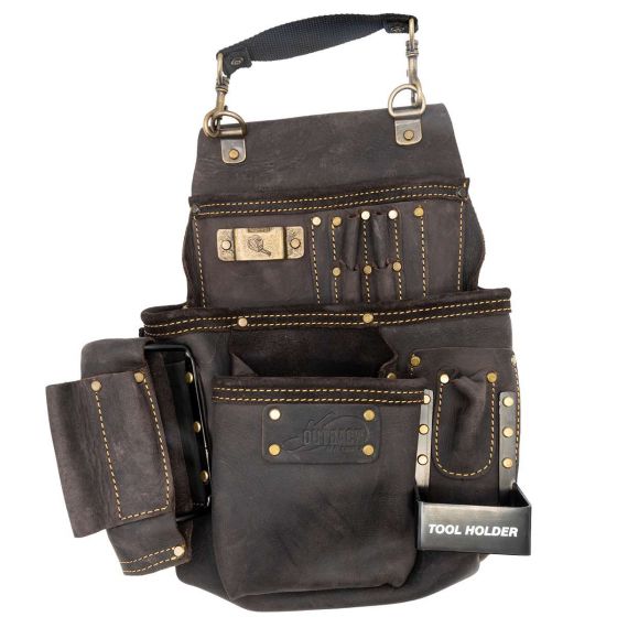 OX Pro Premium Oil-Tanned Top Grain Leather 14-Pocket Pouch with Air Gun Storage Compartment
