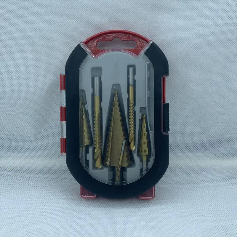 6-Piece Set of Titanium Step Drill Bits for Precision Drilling & Twisting in Metal