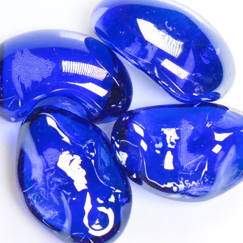 USA-Made Recycled Blueberry Iridescent Jelly Bean Glass for Multiple Uses