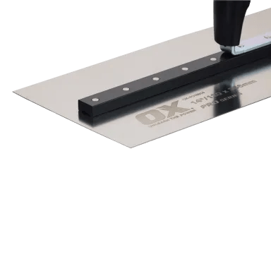 Ox Pro High - Quality Stainless Steel Square Finish Trowel with Ox Grip