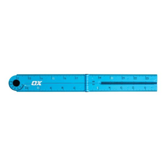 24-Inch Imperial Tuff Measuring Rule - OX Pro in Cyan Color