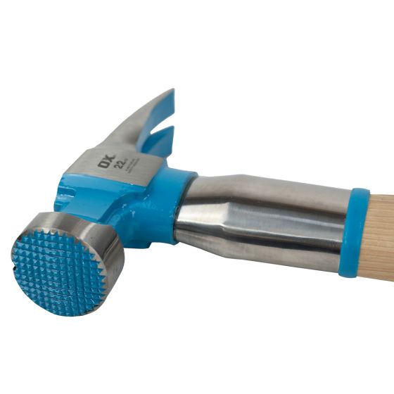 22-Ounce OX Pro Milled Face Framing Hammer with Curved Steel-Reinforced Hickory Handle