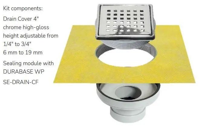 TI-Drain Kit CF CHR: Trendy Single Point Drain with Colorful Options
