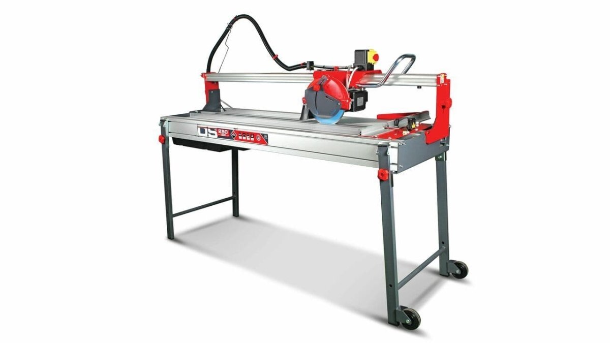 RUBI DS-250-N 1300 ZERO DUST Laser & Level 120V Tile Saw with 3hp Power and 52 - 10 Blade (1 Arbor) for Precise Cutting