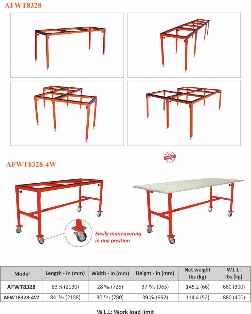Abaco Highly Flexible Work Table for Stone and Granite Fabrication