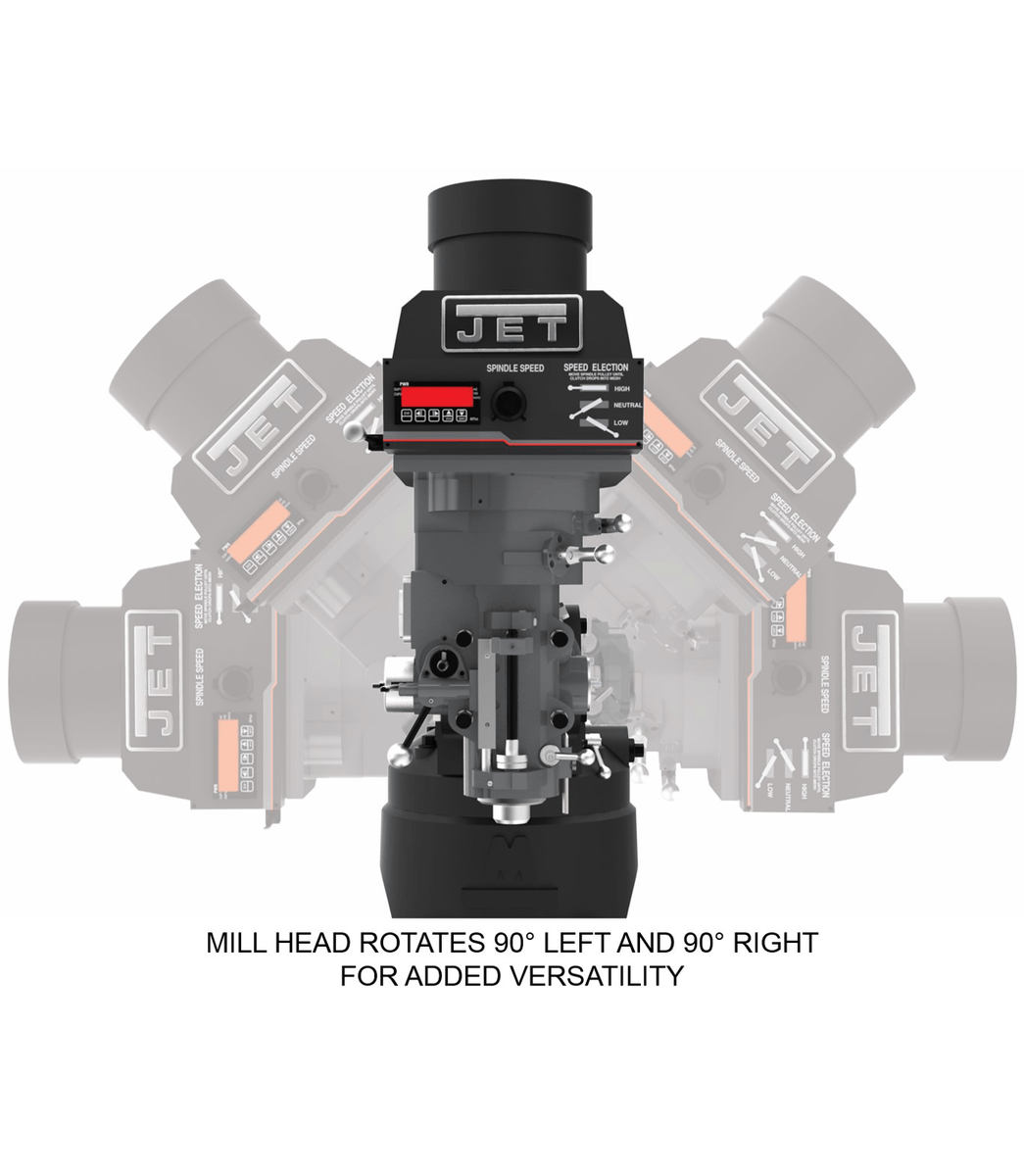 EVS-949 2-Axis Mill with ACU-RITE 203 DRO and Servo X, Y, Z-Axis Powerfeeds