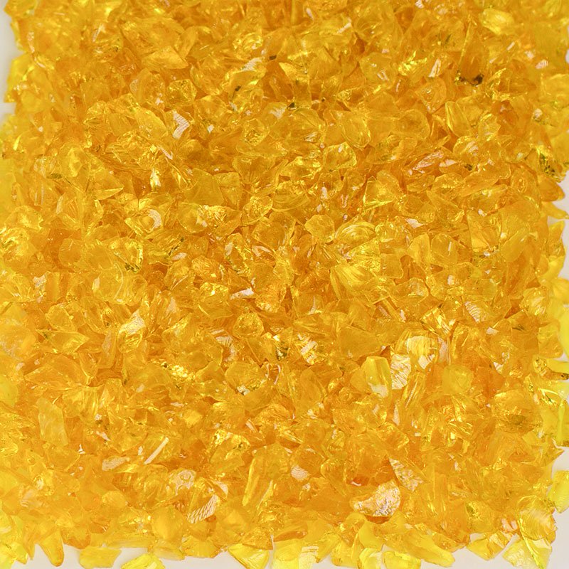 Recycled Flat Yellow Terrazzo Glass for Multiple Uses
