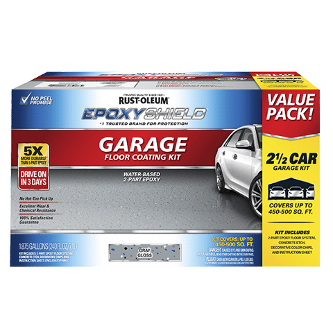 Epoxyshield® Premium Garage Floor Coating - 2.5 Gallon Kit for High - Quality Garage Flooring