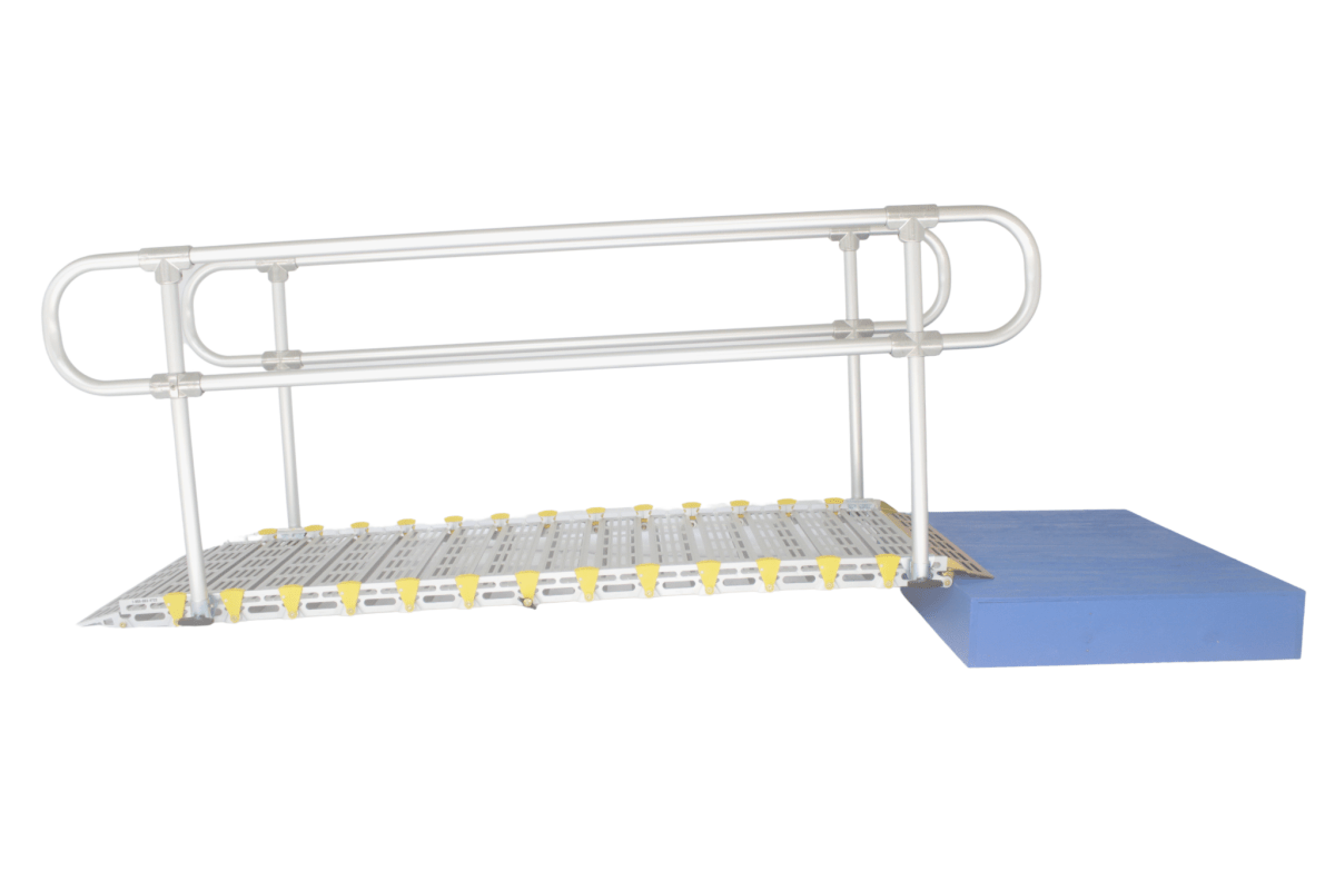 26-Inch Wide Modular Ramp System with Loop End Handrails for Versatile Access