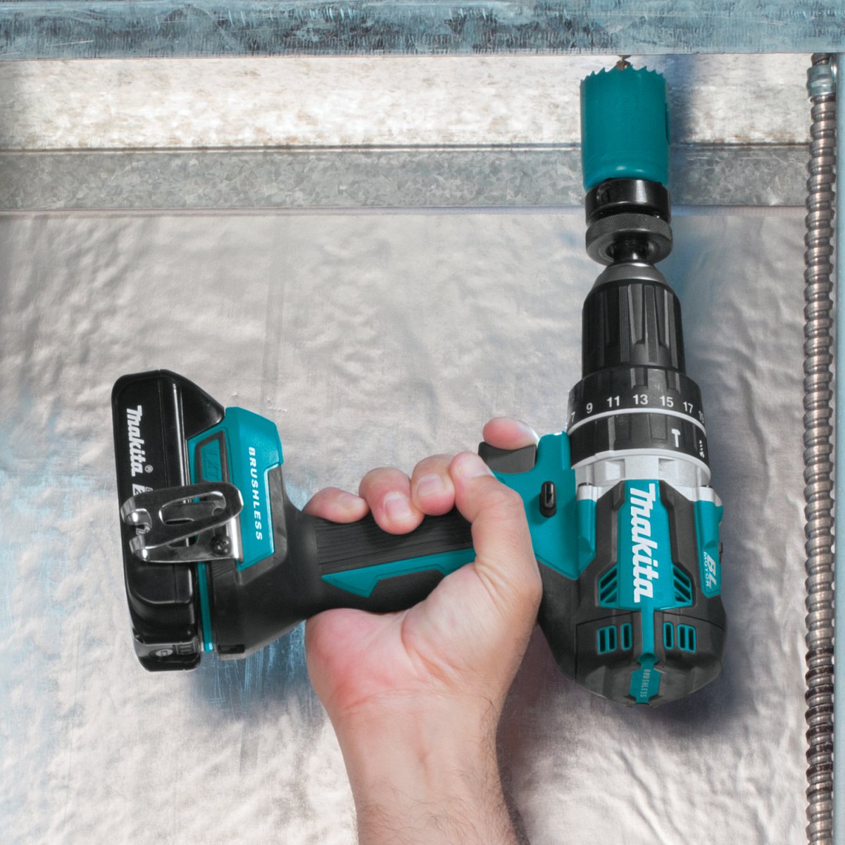 Makita 18V LXT® Compact Brushless Cordless 1/2 Hammer Driver-Drill Kit with 2.0Ah Batteries