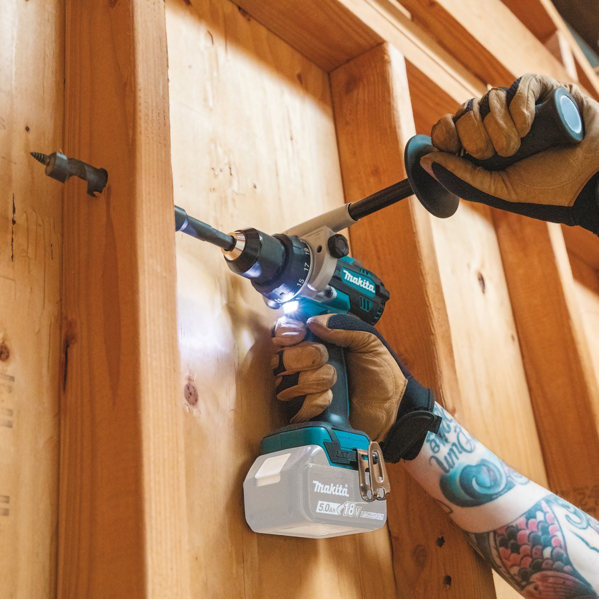 18V LXT® Lithium-Ion Brushless Cordless 1/2 Inch Hammer Driver-Drill with 5.0Ah Battery for Demanding Drilling and Driving Tasks