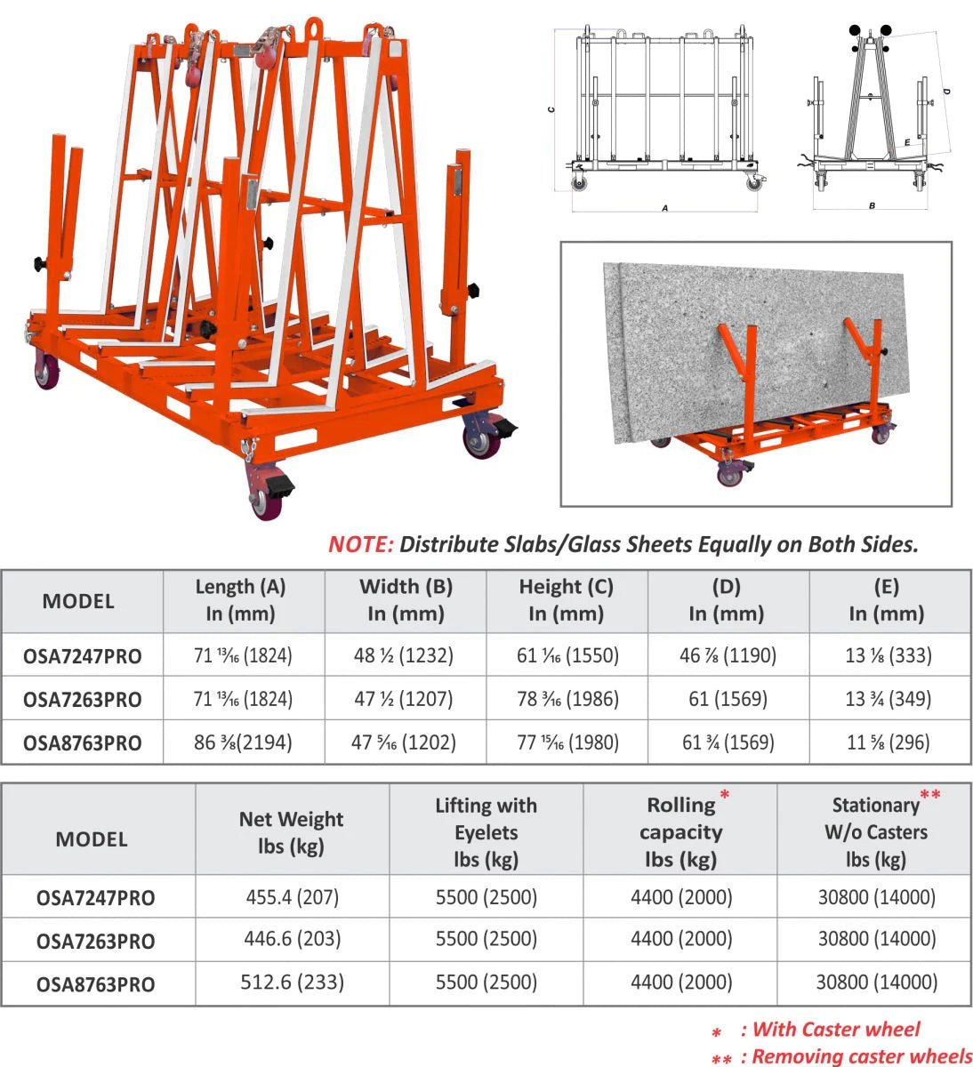 Abaco Pro-M3 One-Stop A-Frame for Heavy Stone Slab Storage & Transport
